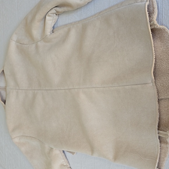 Oddy Faux Shearling & Faux Fur Cream Jacket Women's Size S - Picture 9 of 10